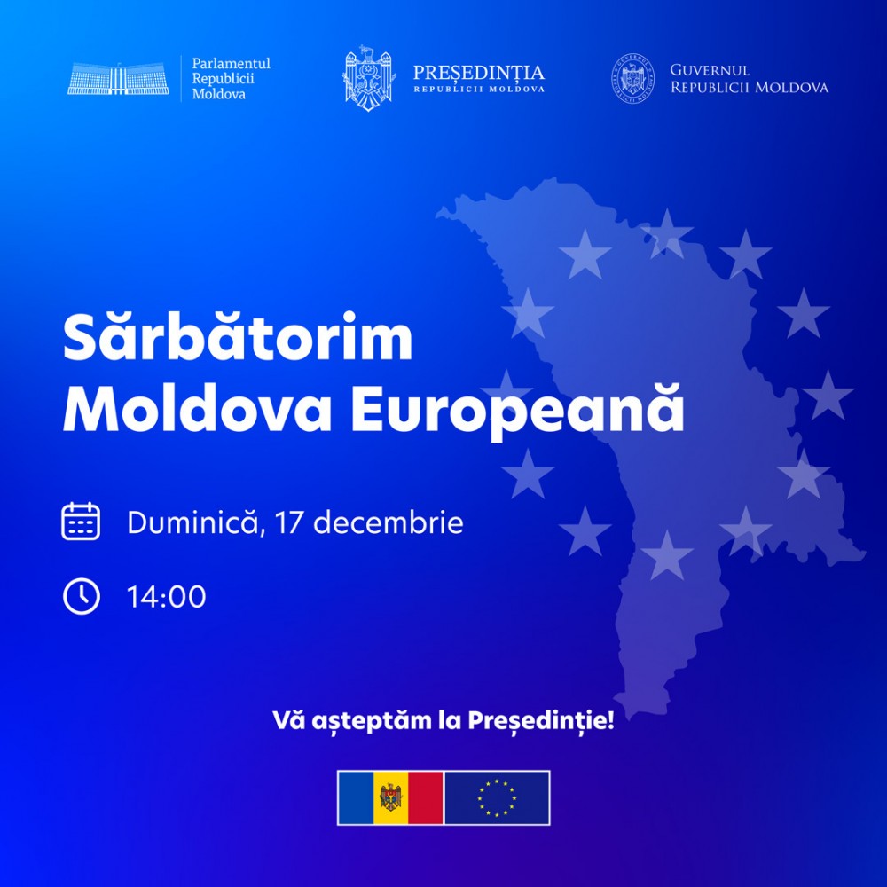 Maia Sandu invită cetățenii la Președinție să sărbătorească Moldova Europeană